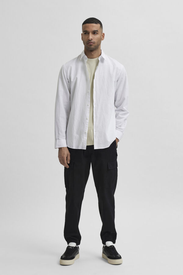 Cortefiel Slim fit organic cotton shirt White