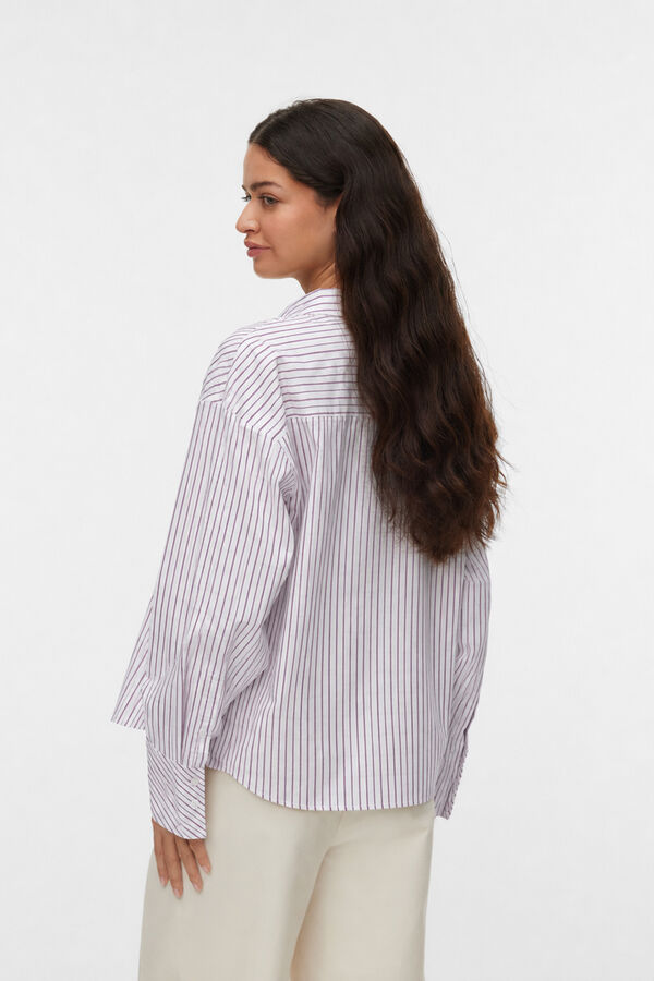 Vero Moda Striped relaxed fit shirt White