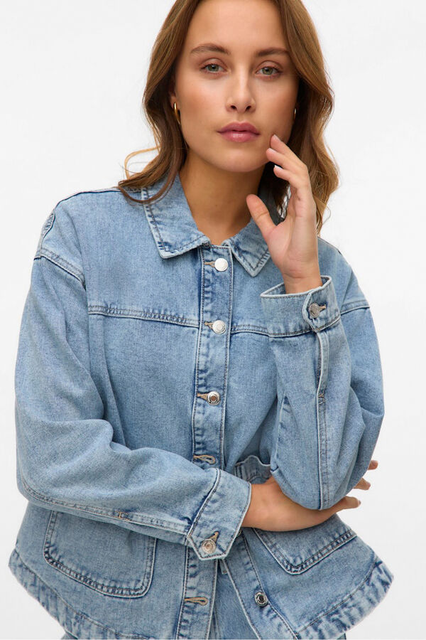 Vero Moda Blus&atilde;o em denim Azul