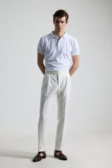 PuroEGO PANTALON GURKHA EFECTO LINO BLANCO Branco