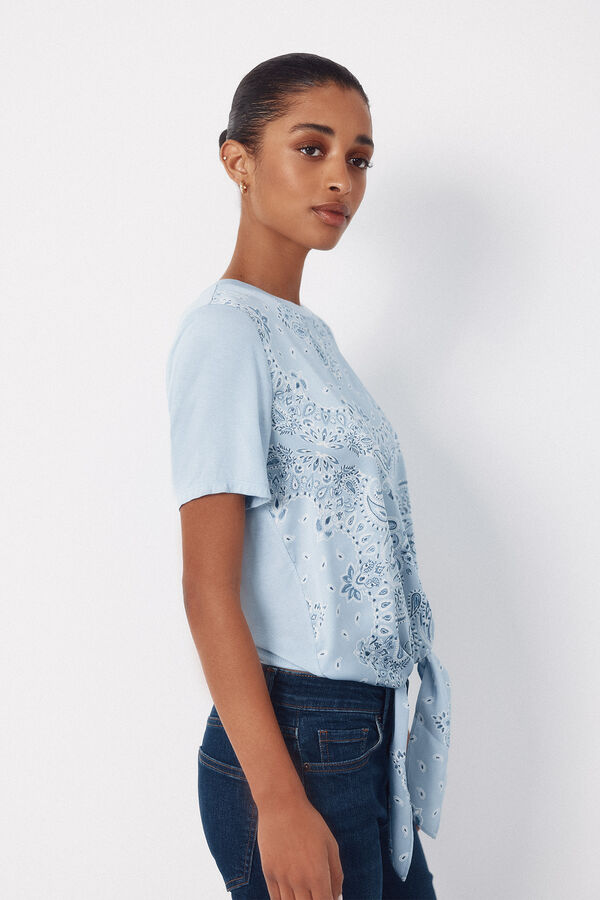 Cortefiel Combined printed top Blue