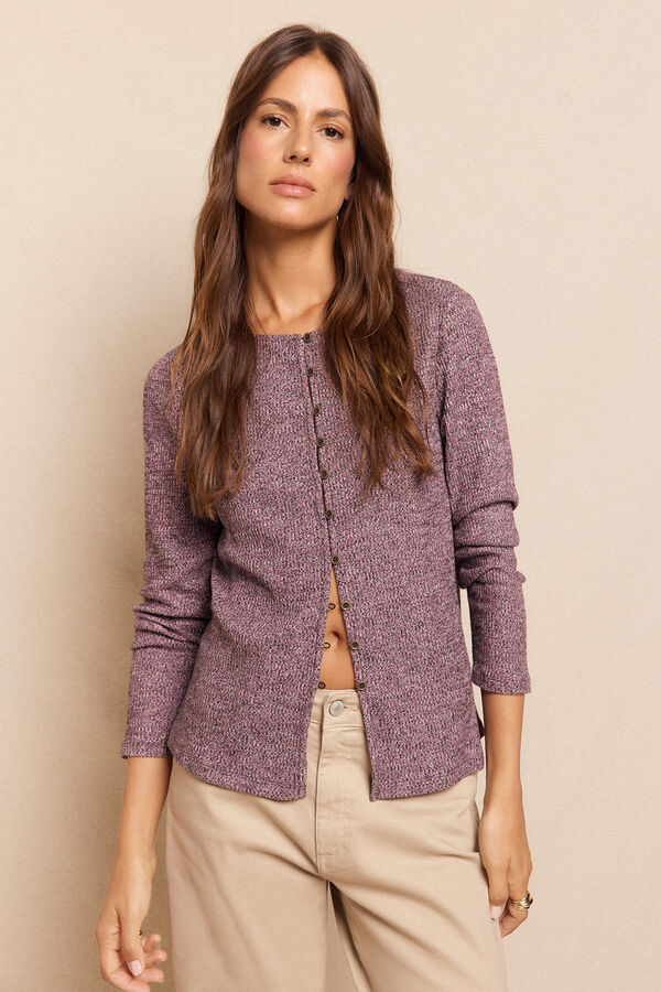Slowlove Cardigan mesclado Roxo