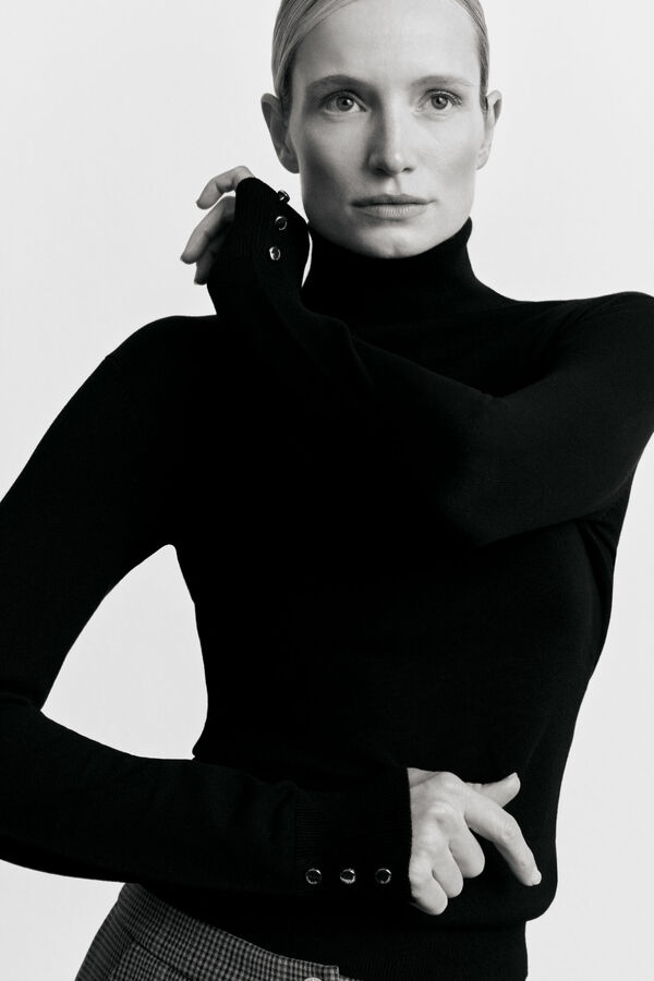 Cortefiel Suéter fino de lurex Preto