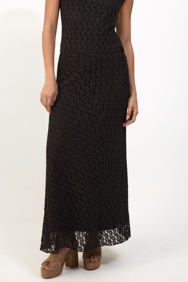 Slowlove Falda de encaje Gris oscuro