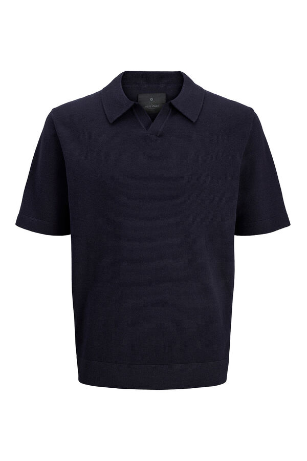 Jack & Jones Camisola em malha gola polo Azul