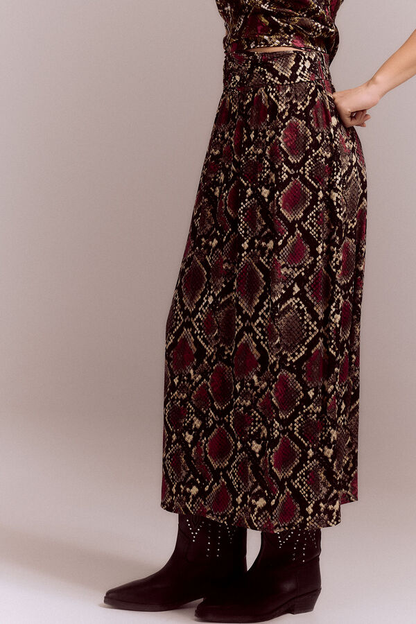 Cortefiel Long printed skirt Multicolour