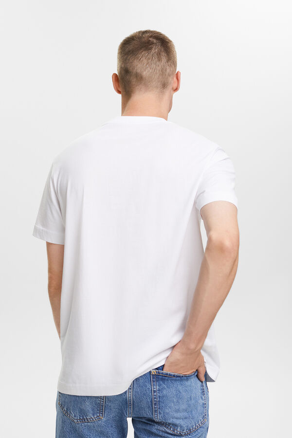 Cortefiel Essential regular fit cotton T-shirt with small logo White