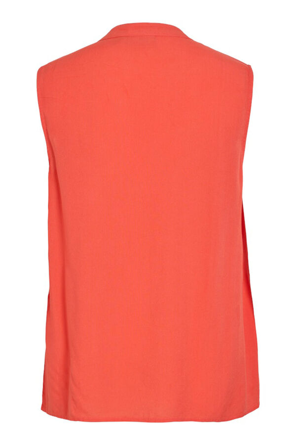 Vila Blusa de viscose mangas com gola mao Subiu