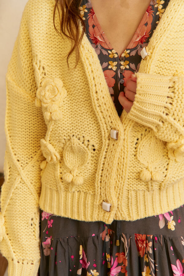 Jaase Jersey-Knit cardigan Yellow