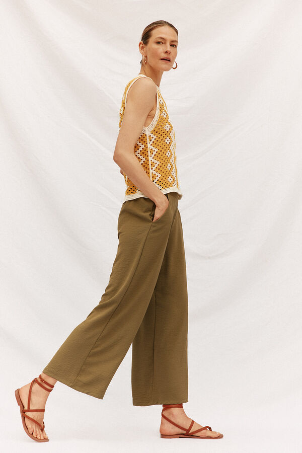Cortefiel Wide leg women´s trousers Kaki