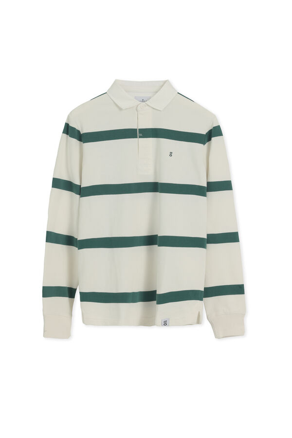 PuroEGO Stripe polo shirt Ivory