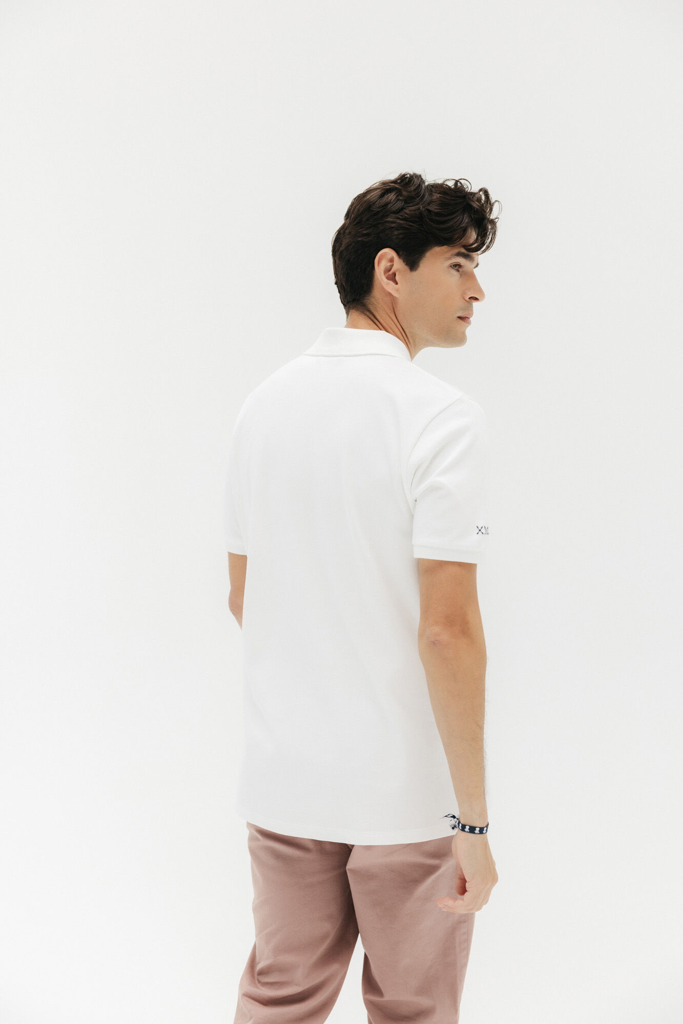 elPulpo Camisa polo lavada com bordado contrastante