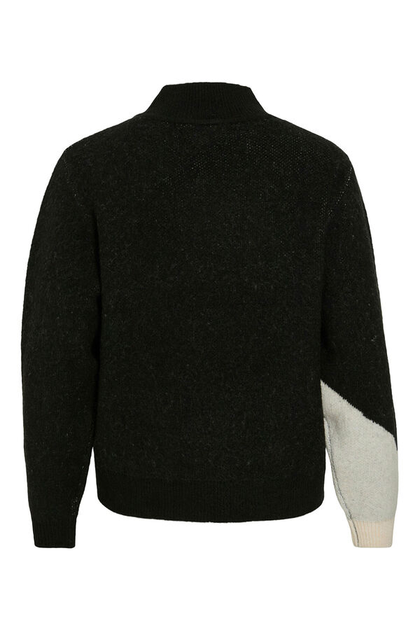 Vila Colour block knit jumper Black