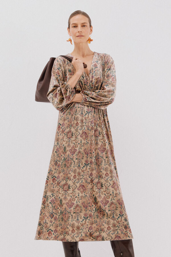 Cortefiel print velvet dress Multicolour