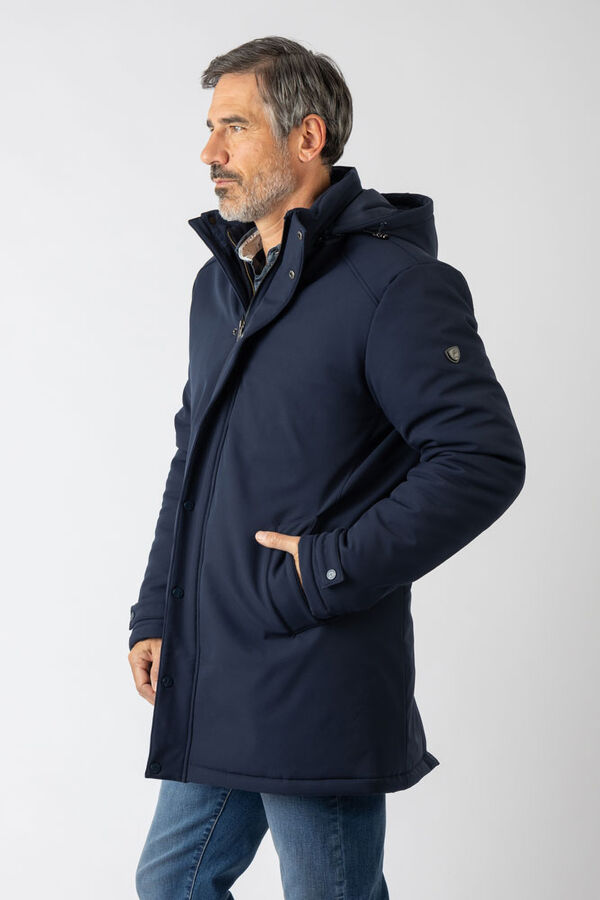 Privata Casaco longa com capuz Azul