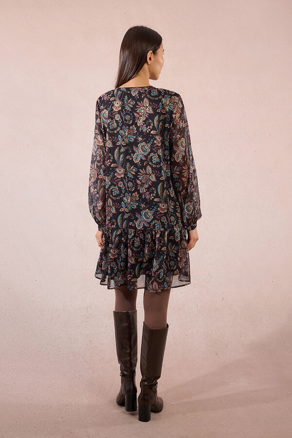 Molly Bracken Vestido curto de manga comprida com estampado Multicolorido