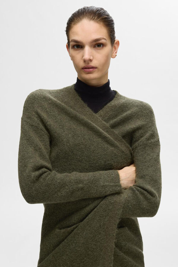 Selected Cardigan longo de alpaca Verde