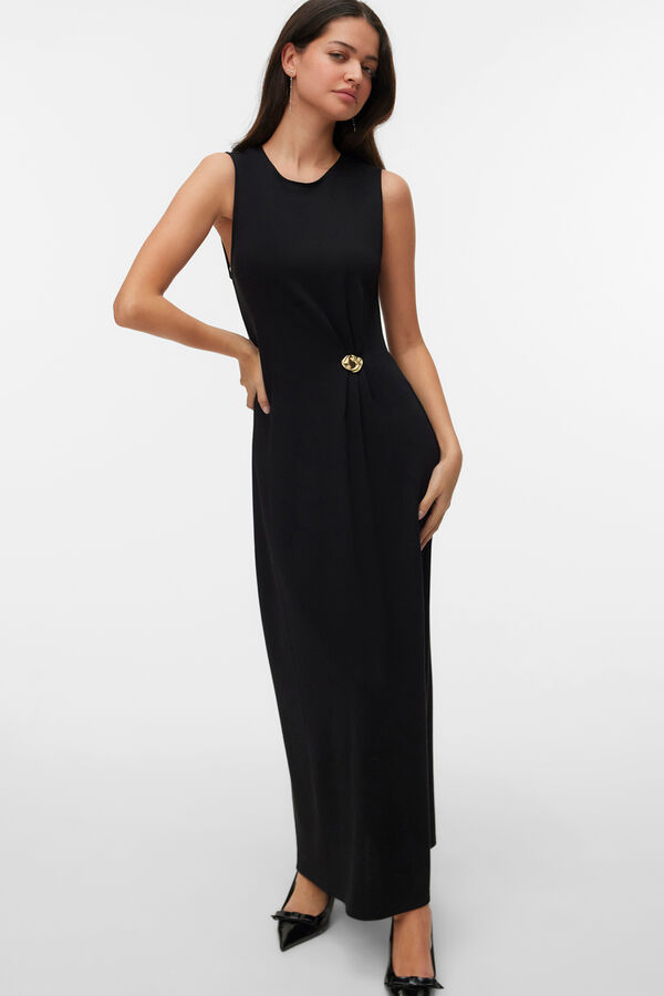 Vero Moda Vestido sem mangas com broche dourado Preto