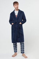 Privata Robe homem comprido de coralina Azul