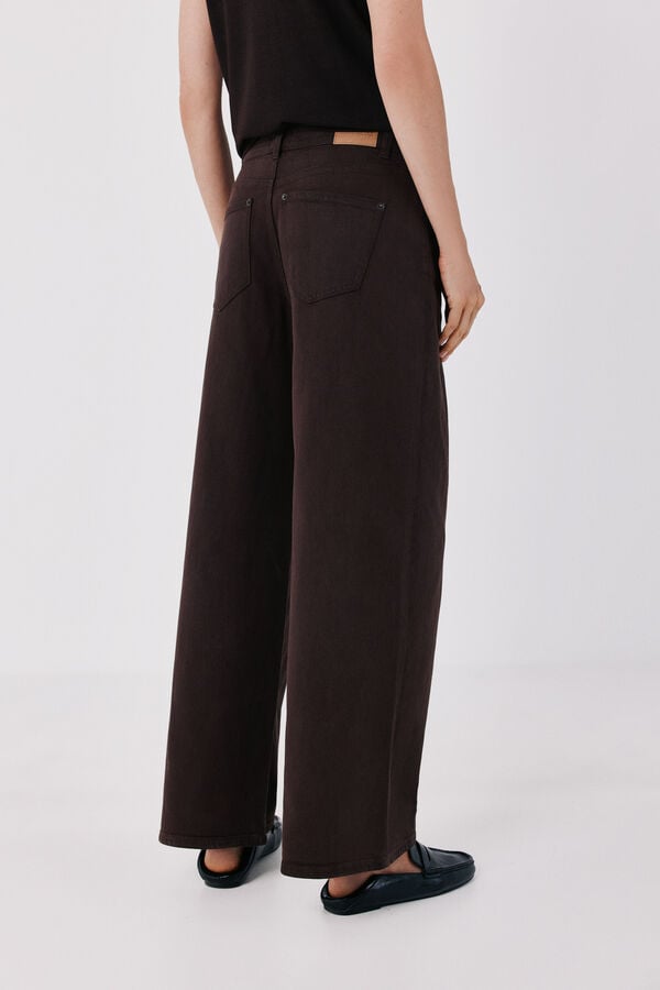 Cortefiel Long palazzo jeans Dark brown