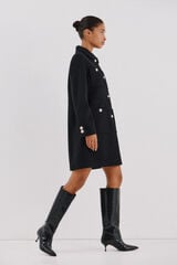 Cortefiel Coat with golden buttons Black