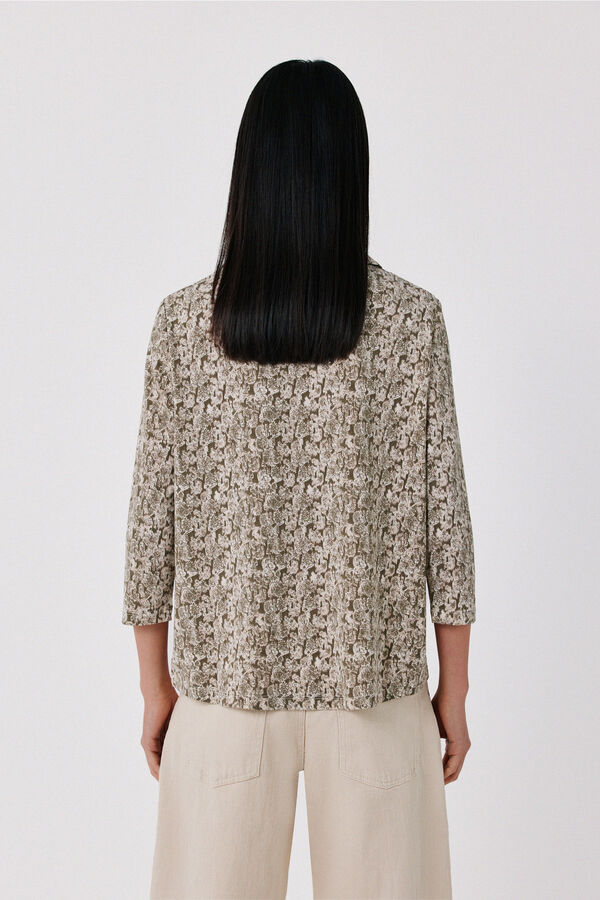 Cortefiel Stretch shirt with buttons Printed grey