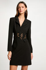 Morgan Vestido curto de renda justo Preto