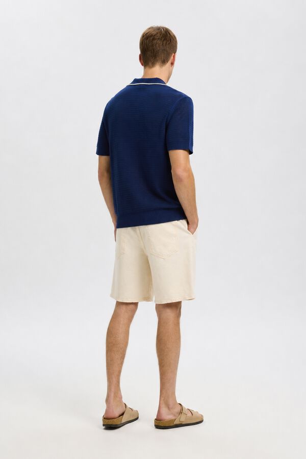 Selected Polo de malha manga curta Azul