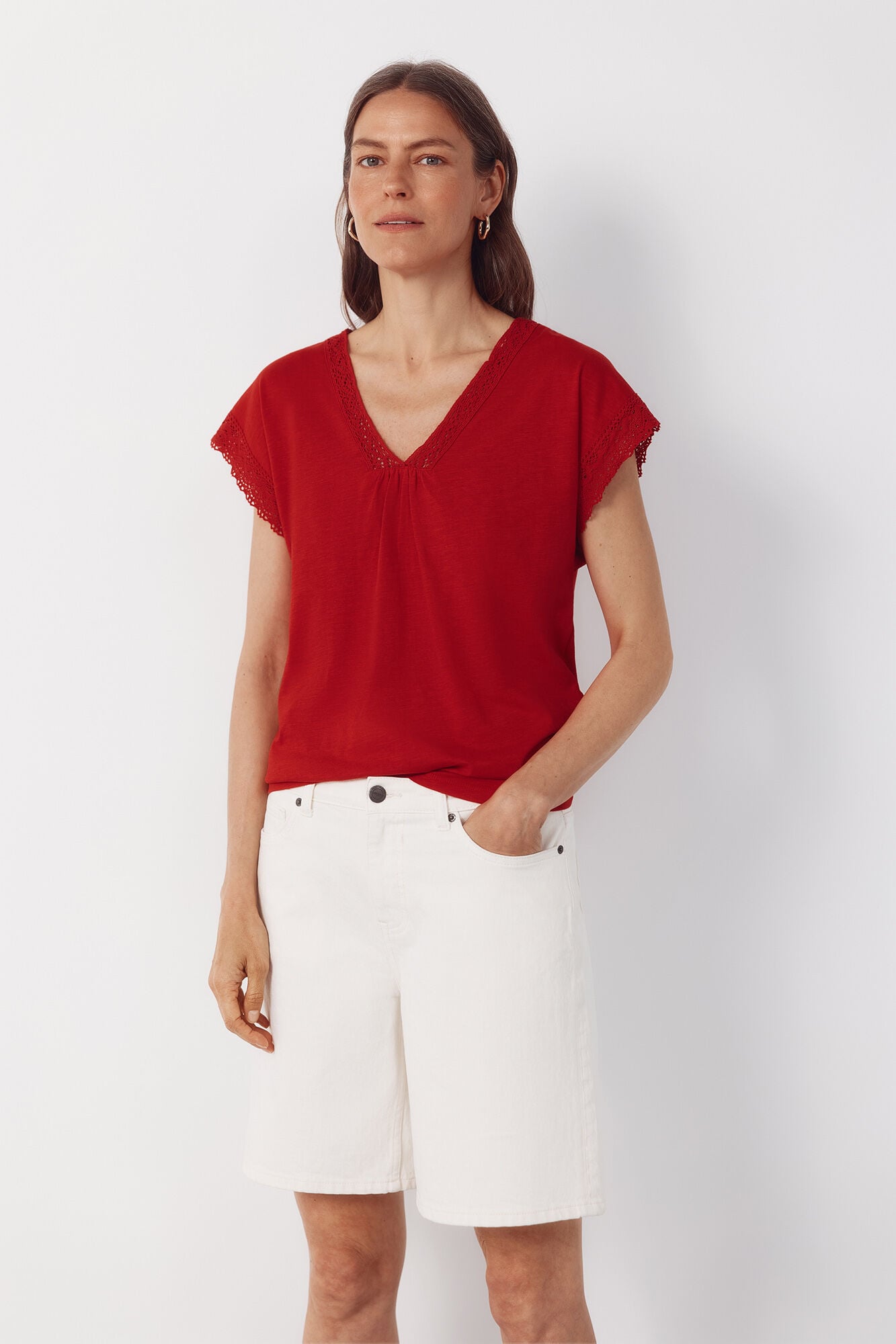 Cortefiel Slub t-shirt with trim