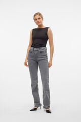 Vero Moda Calça jeans reta de cintura alta Cinzento