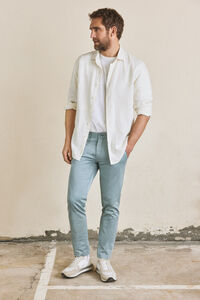 Cortefiel Slim fit chinos with elasticated waistband Green