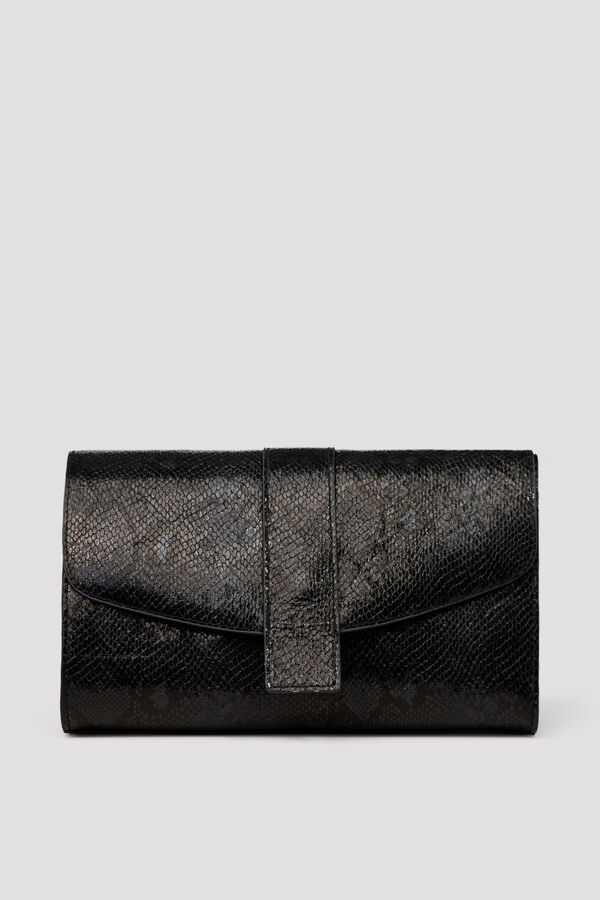 Cortefiel Textured crossbody bag Black