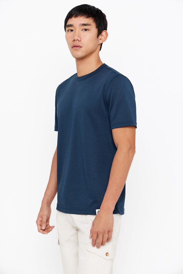 Cortefiel Plain Coolmax® T-shirt Navy