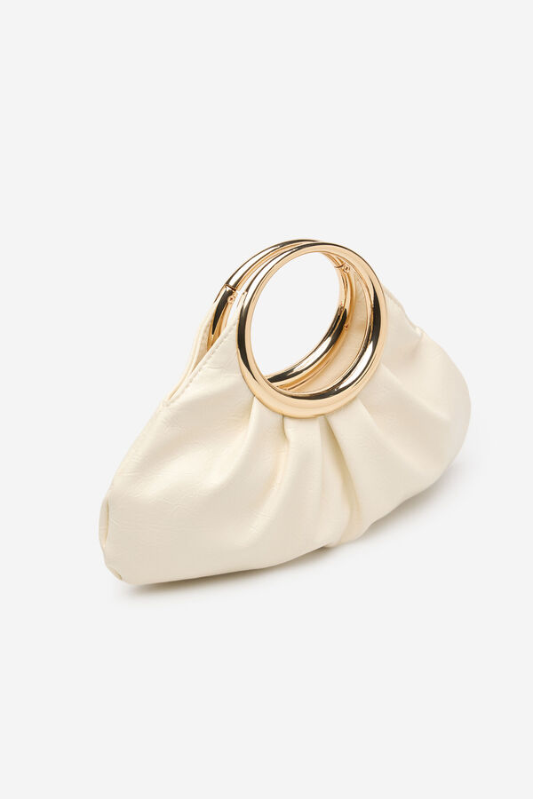 Cortefiel Bolso de mano arandela Marfil