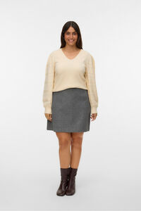 Vero Moda Curve Camisola de renda com malha de manga plus size