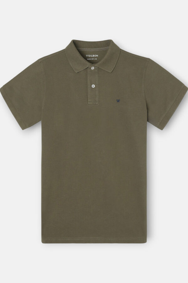 Silbon Polo liso cl&aacute;ssica Verde