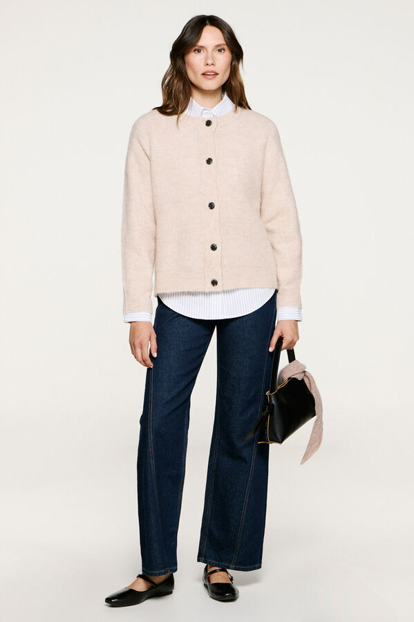 Selected Femme Cárdigan lana y alpaca. Gris