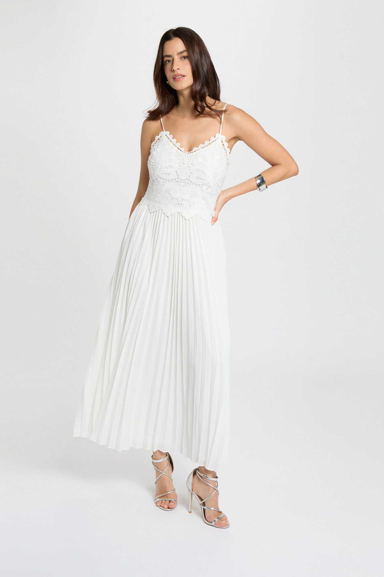 Morgan Vestido comprido de renda