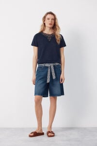 Cortefiel Guipure neckline t-shirt