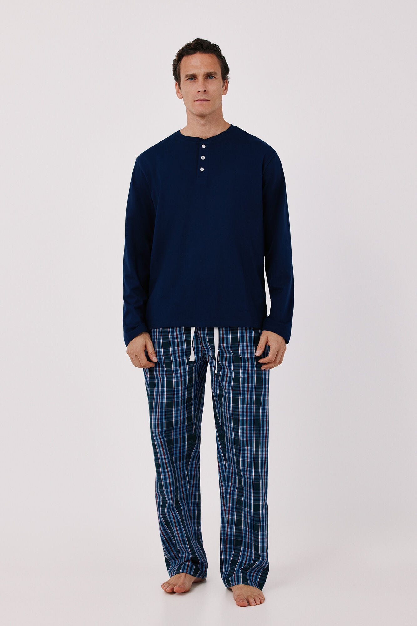 Cortefiel Jersey-knit and fabric pyjamas set