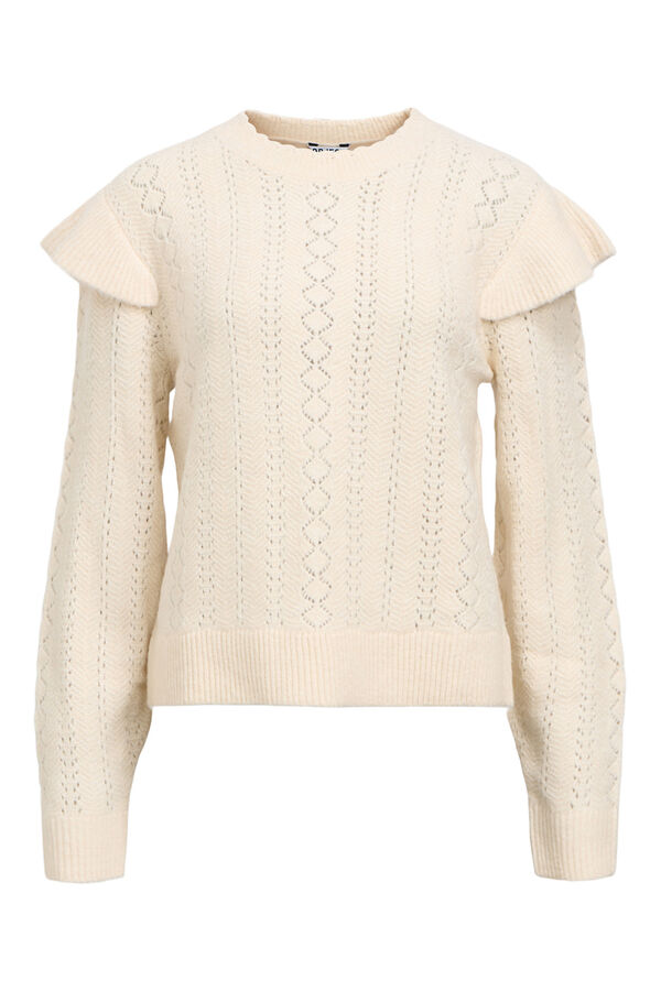 Object Camisola vazado com babados Branco