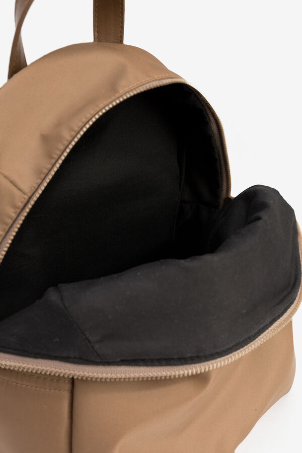 Vilanova Mochila com bolso de nylon Castanho