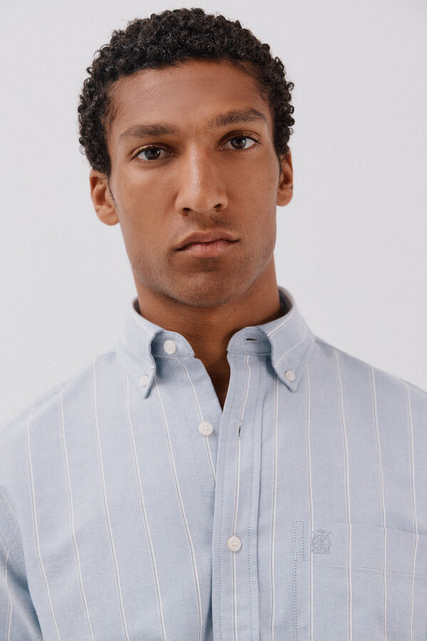 Cortefiel Camisa oxford riscas Azul
