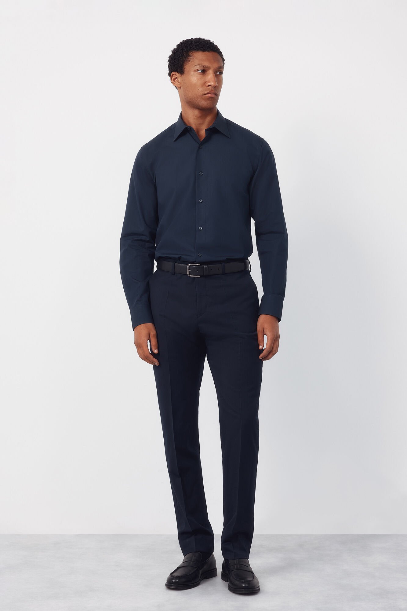 Cortefiel Plain tencel cotton dress shirt