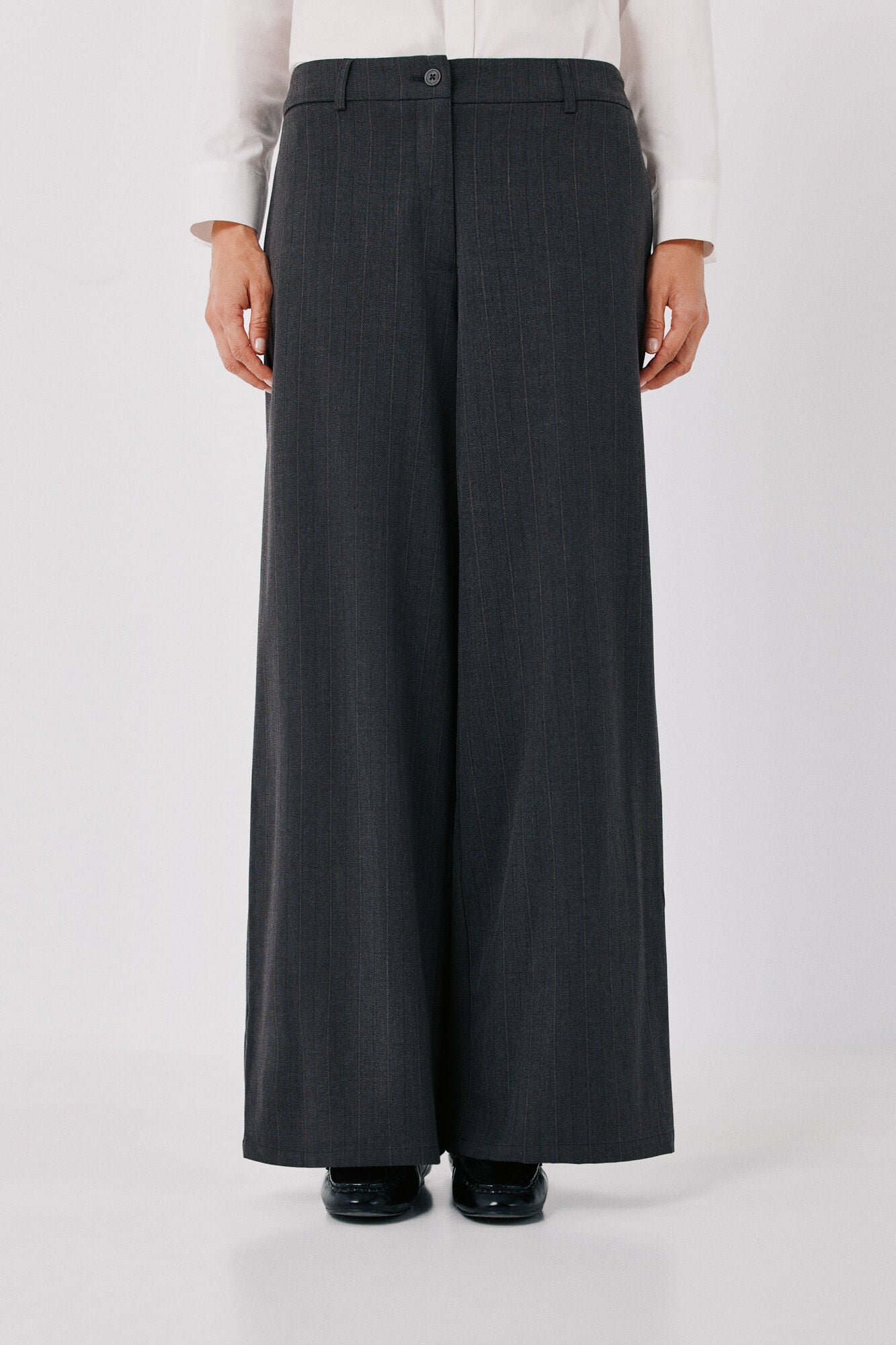 Cortefiel Striped wide-leg trousers
