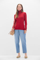 Cortefiel Polo neck jumper Red