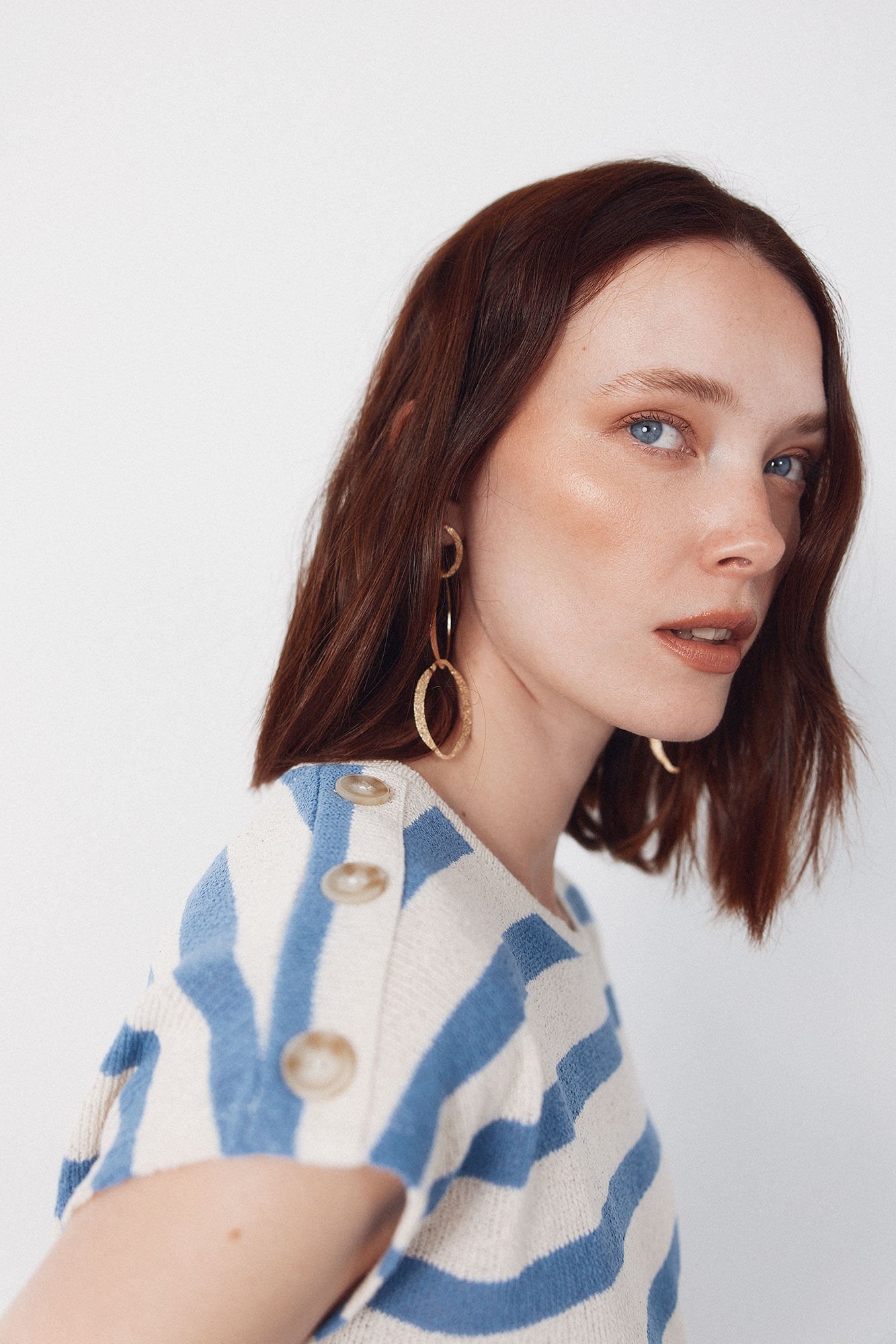 Cortefiel T-shirt textura riscas