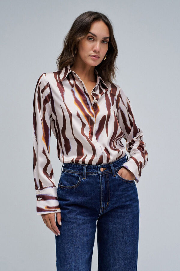 Salsa Jeans Camisa regular Castanho