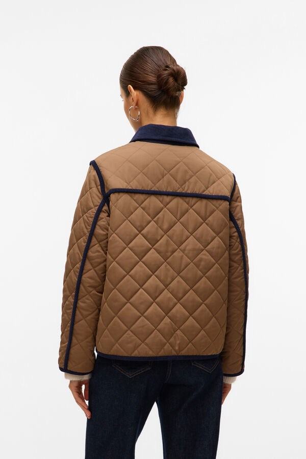 Vero Moda Casaco curta acolchoada com contraste Castanho