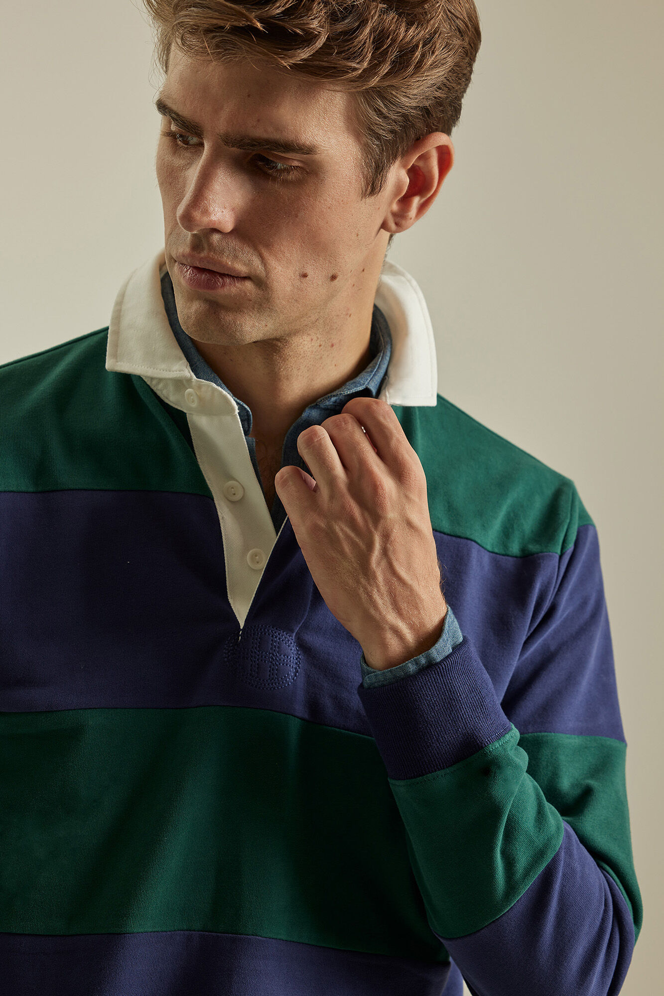 Horizontal striped polo top shirts